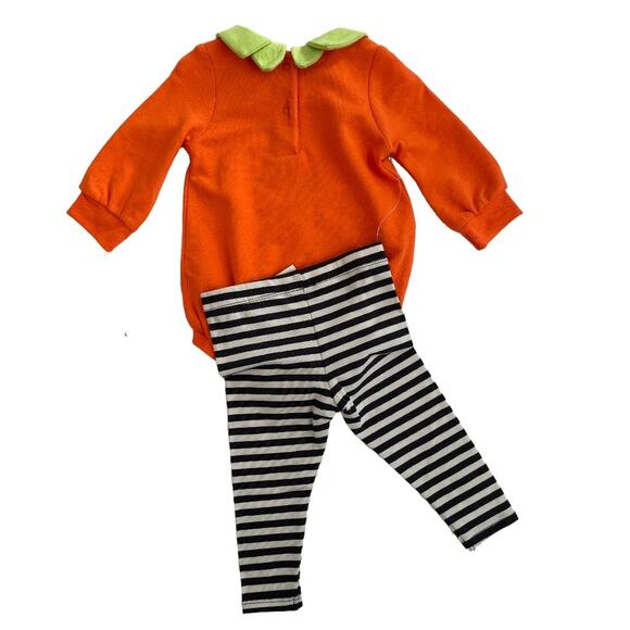 Baby Halloween Cat & Jack Pumpkin Face‎ with Leggings Size 12Months - Picture 3 of 3